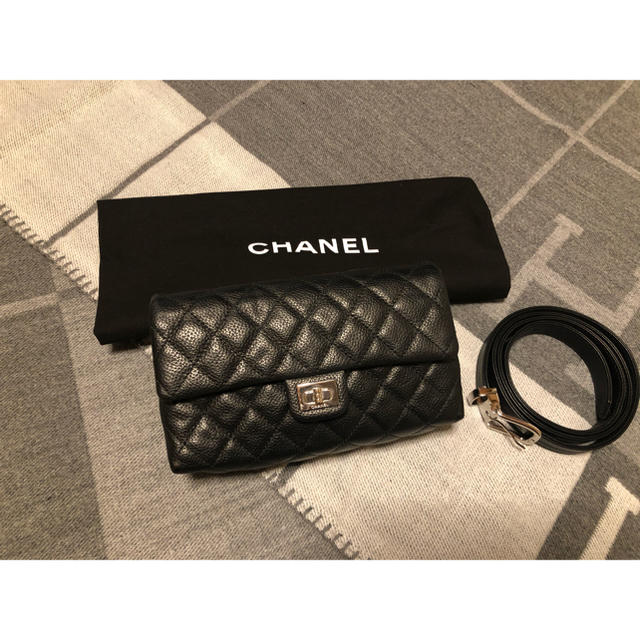 超美品　CHANEL シャネル キャビアスキン ウエストバッグ ボディーバッグ