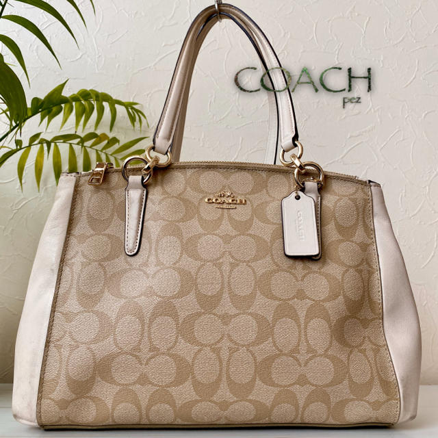 レディースCOACH コーチ 約5万 シグネチャー レザートートバッグ