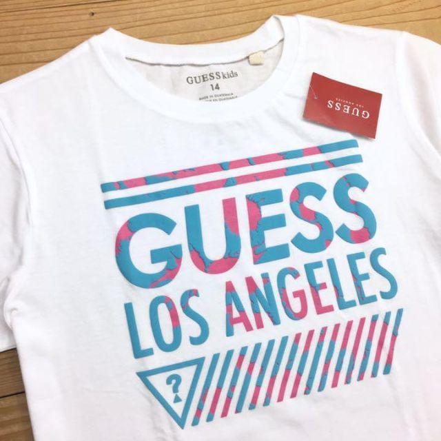 GUESS(ゲス)の新品【キッズ14】★ゲス★綺麗な配色！ロゴプリント半袖Tシャツ/白/GUESS メンズのトップス(Tシャツ/カットソー(半袖/袖なし))の商品写真