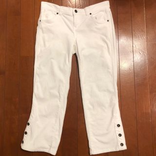 トミーヒルフィガー(TOMMY HILFIGER)の⭐︎トミージーンズ　ストレッチ入りスエード白の八分丈パンツ⭐︎トミーレディース(カジュアルパンツ)