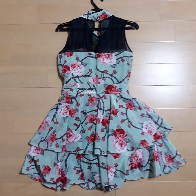 dazzy store(デイジーストア)のドレス　キャバ　グリーン　バラ柄 レディースのフォーマル/ドレス(ミニドレス)の商品写真