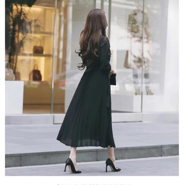 日本限定キッズ服(女の子用) 100cm~卒業式 卒園式 シフォンワンピース ロングワンピース プリーツワンピース L