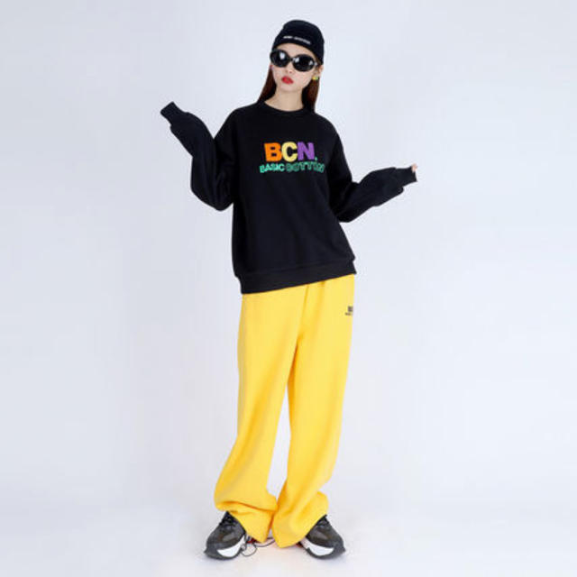 BCN スウェットパンツ　イエロー　フリーサイズ　unisex メンズのパンツ(その他)の商品写真