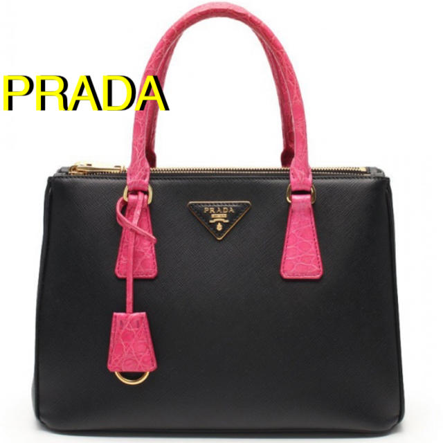 プラダ PRADA ハンドバッグ ショルダーバッグ ガリレア　クロコダイル