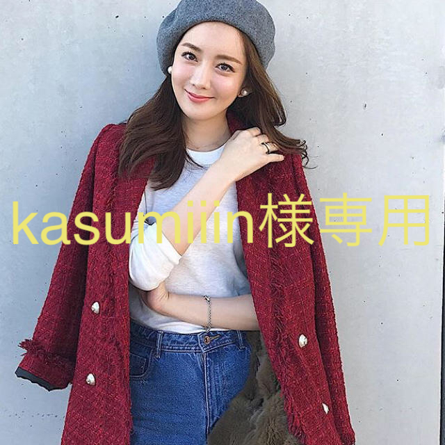 ZARA(ザラ)のZARA ツイード　ジャケット　コート　赤　レッド レディースのジャケット/アウター(その他)の商品写真