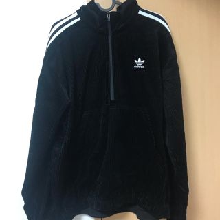 adidas コーデュロイ　ハーフジップジャケット　Lサイズ