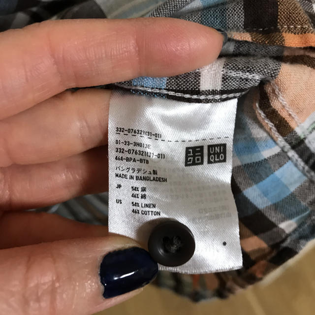 UNIQLO(ユニクロ)のユニクロ 七分袖 チェックシャツ M メンズのトップス(シャツ)の商品写真