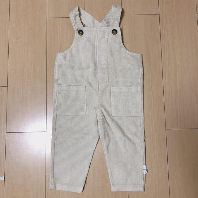 petit main(プティマイン)の新品◆コーデュロイ　サロペット ベージュ 80 キッズ/ベビー/マタニティのベビー服(~85cm)(パンツ)の商品写真