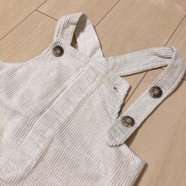 petit main(プティマイン)の新品◆コーデュロイ　サロペット ベージュ 80 キッズ/ベビー/マタニティのベビー服(~85cm)(パンツ)の商品写真