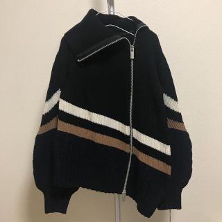 極美品 激レア Sacai アシンメトリージップアップウールニットプル