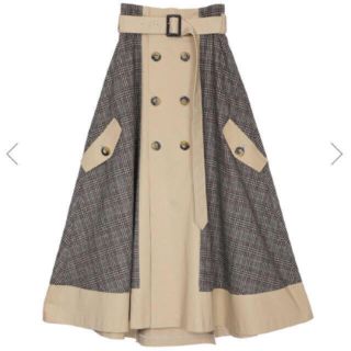 アメリヴィンテージ(Ameri VINTAGE)のCHECK TRENCH SKIRT(ロングスカート)