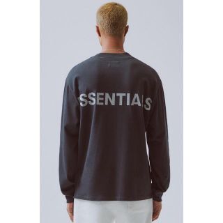 フィアオブゴッド(FEAR OF GOD)のFOG Essentials ロンT ロゴ 黒銀 M 新品 リフレクティブ(Tシャツ/カットソー(七分/長袖))