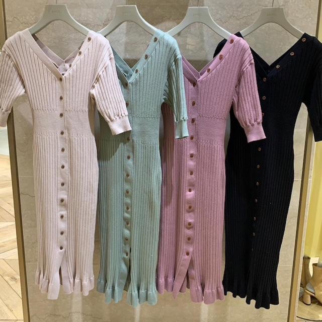 通販最新作 snidel - SNIDEL♡フロントボタンニットワンピース♡ブラック 正規品の通販 by baby♡M|スナイデルならラクマ 好評即納