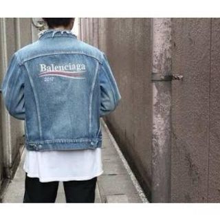 メンズbalenciaga キャンペーンロゴ デニムジャケット