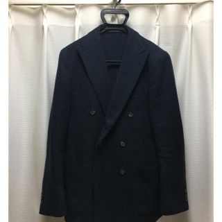 ユナイテッドアローズグリーンレーベルリラクシング(UNITED ARROWS green label relaxing)の【美品】ユナイテッドアローズ　ウール   ジャケット　ネイビー　ダブル　46(テーラードジャケット)