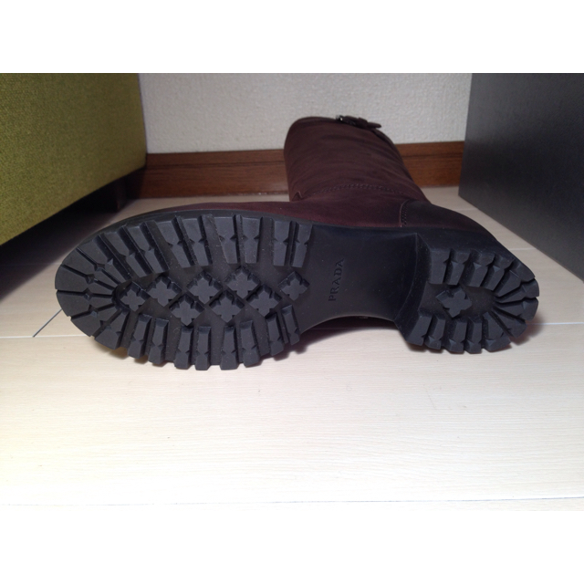 PRADA(プラダ)の新品プラダ本革レザーロングブーツ38.5 レディースの靴/シューズ(ブーツ)の商品写真
