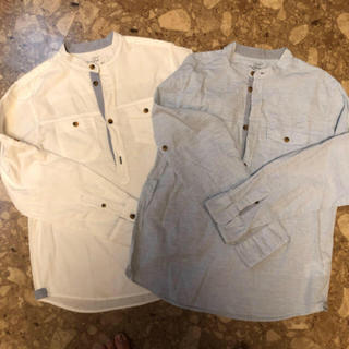 エイチアンドエム(H&M)のH&M 長袖シャツ　ブルー系　150cm(Tシャツ/カットソー)