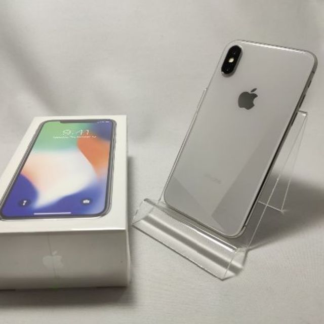iPhone X 64GB SIMフリー シルバー 〇85%付属品