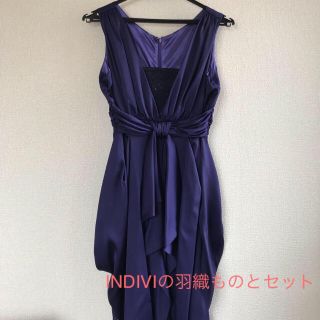 インディヴィ(INDIVI)のワンピース パーティードレスと羽織もののセット(ミディアムドレス)