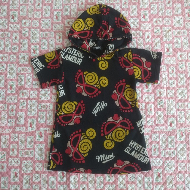 HYSTERIC MINI(ヒステリックミニ)の専用☆フェイスパーカーワンピ100size キッズ/ベビー/マタニティのキッズ服女の子用(90cm~)(Tシャツ/カットソー)の商品写真