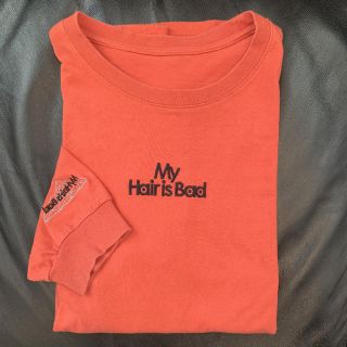 My Hair is Bad 刺繍ロングTシャツ　オレンジ(ミュージシャン)