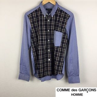 コムデギャルソン(COMME des GARCONS)の美品 コムデギャルソンオム 長袖シャツ ブルー チェック サイズSS(シャツ)