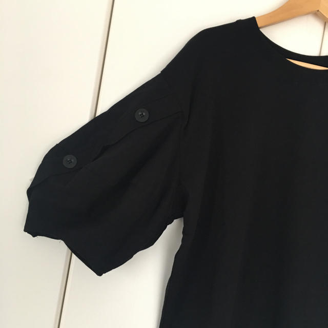 ZARA(ザラ)のZARA✨黒のボリューム袖カットソー レディースのトップス(カットソー(半袖/袖なし))の商品写真