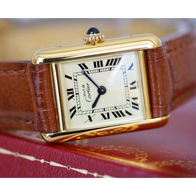 Cartier(カルティエ)の美品 カルティエ マスト タンク アイボリー 手巻き SM Cartier レディースのファッション小物(腕時計)の商品写真