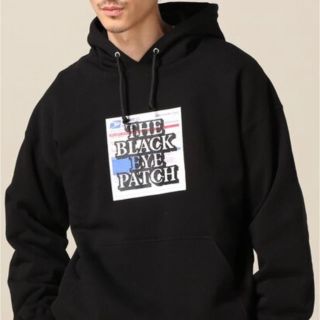 ニードルス(Needles)のblack eye patch lavel hoodie ブラック Lサイズ(パーカー)