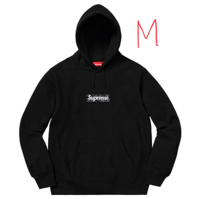 supreme バンダナboxフーディー 黒S