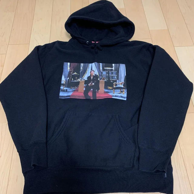 supreme パーカー L 黒　スカーフェイス