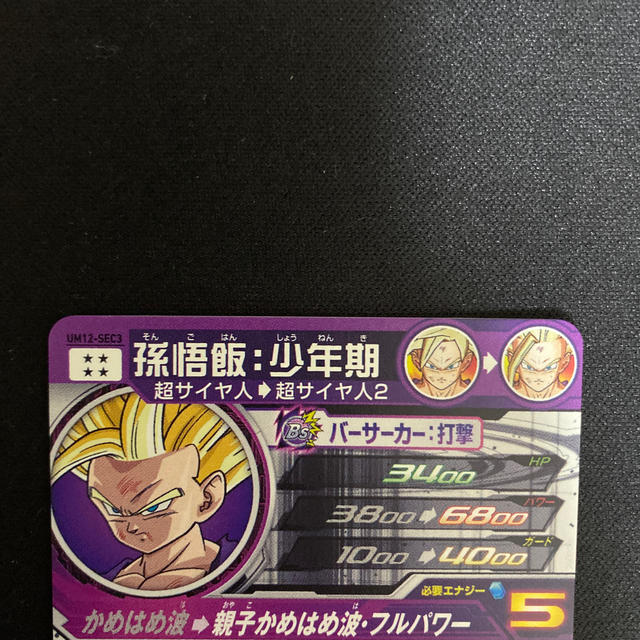 ドラゴンボールヒーローズ UM12ｰSEC3 孫悟飯 少年期