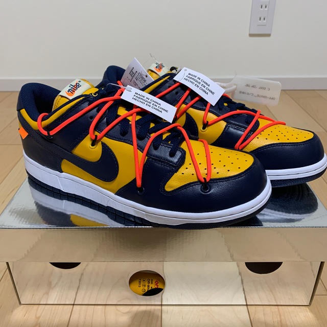 【SEAL限定商品】 NIKE - NIKE DUNK LOW LTHR OW 紺黄 28 スニーカー 【SEAL限定商品】 NIKE - NIKE DUNK LOW LTHR OW 紺黄 28 スニーカー