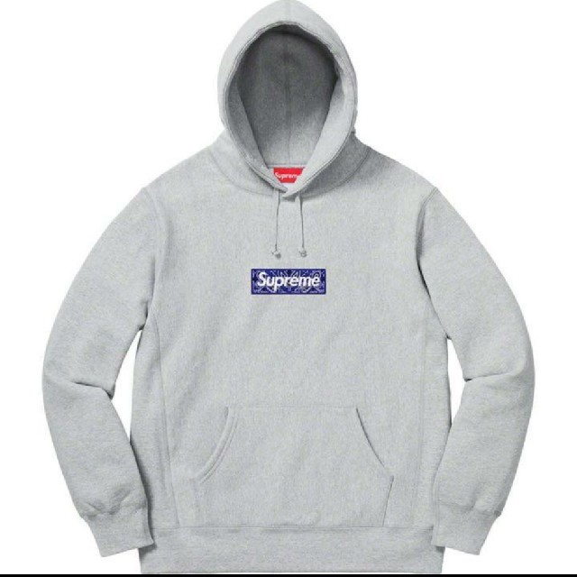 supreme Bandana Box Logo Hooded M グレーメンズ