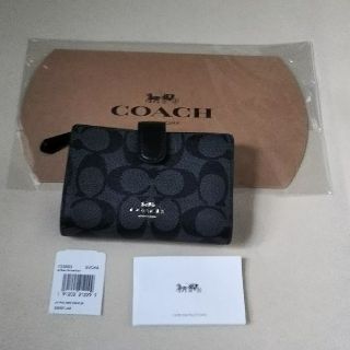 コーチ(COACH)のCOACH 二つ折り財布 新品未使用 グレー×ブラック シグネチャー コーチ(財布)