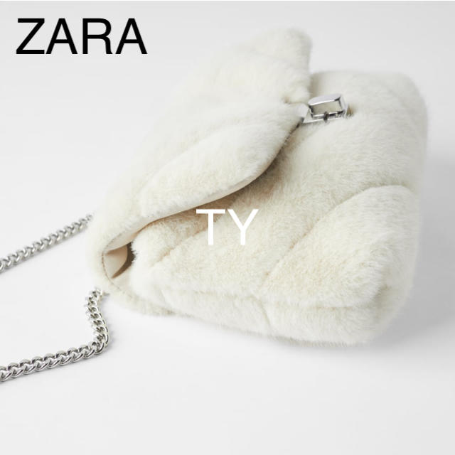 ZARA(ザラ)の完売品 ザラ 白 キルティング フェイクファー ミニ ショルダー バッグ ポーチ レディースのバッグ(ショルダーバッグ)の商品写真