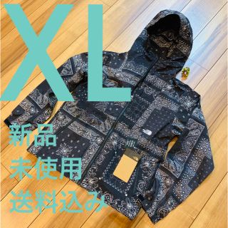 ザノースフェイス(THE NORTH FACE)のXL  ノベルティコンパクトジャケット　黒　ペイズリー　バンダナ　新品未使用品(ブルゾン)