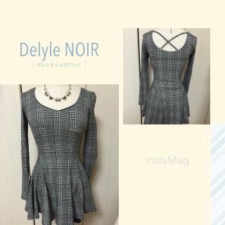 デイライルノアール(Delyle NOIR)のパット付きグレンチェックワンピ(ひざ丈ワンピース)