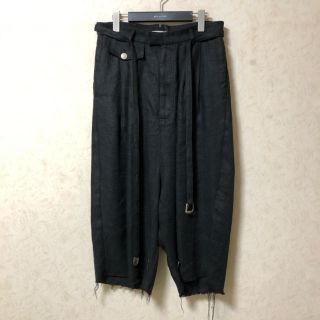 ヨウジヤマモト(Yohji Yamamoto)のBED j.w. FORD 19SS ワイドリネンクロップドパンツ　サイズ0(サルエルパンツ)