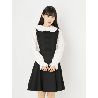 アンクルージュ(Ank Rouge)のAnk Rouge リボンサロペットOP(ひざ丈ワンピース)