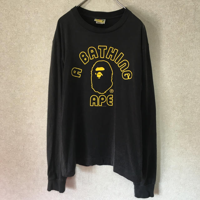 A BATHING APE - アベイシングエイプ ロンT 長袖 Tシャツ デカロゴ の