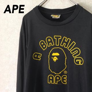 アベイシングエイプ(A BATHING APE)のアベイシングエイプ ロンT 長袖 Tシャツ デカロゴ (Tシャツ/カットソー(七分/長袖))