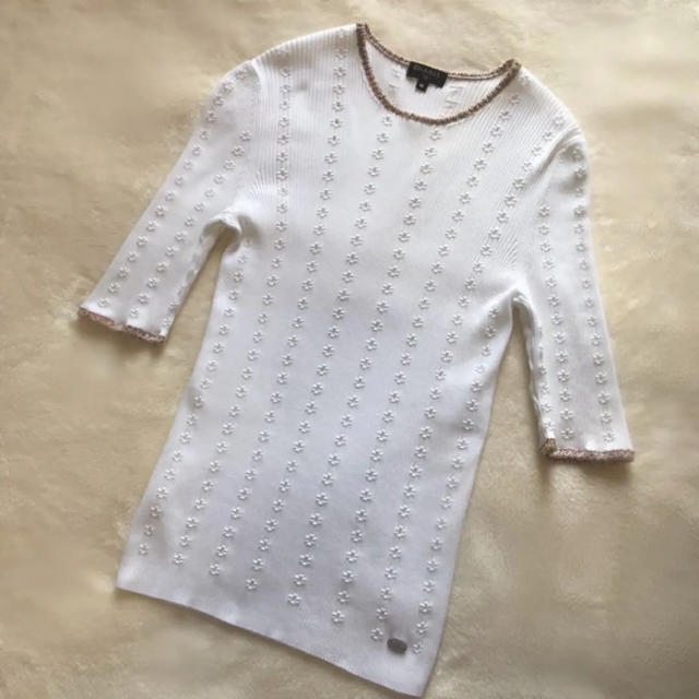 国産品 トリミング  CHANEL  極美品♡ - CHANEL ニット 36 Tシャツ トップス カットソー(長袖/七分)