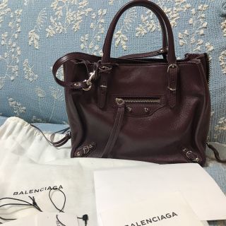 バレンシアガ(Balenciaga)のバレンシアガ ペーパー ミニ ワインレッド バーガンディ(ハンドバッグ)