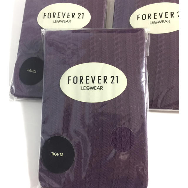 FOREVER 21(フォーエバートゥエンティーワン)の新品Forever21 パープル  タイツ 3枚セット レディースのレッグウェア(タイツ/ストッキング)の商品写真