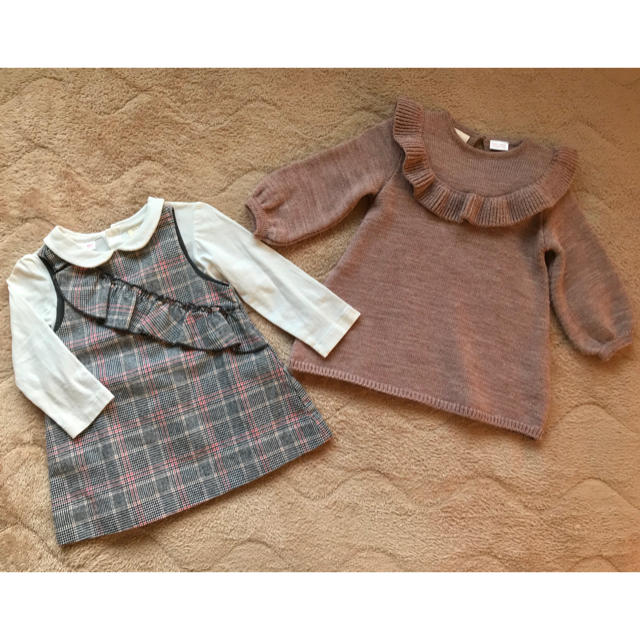 ZARA KIDS(ザラキッズ)の【Zara Baby】ワンピース 、襟付シャツ　80サイズ キッズ/ベビー/マタニティのベビー服(~85cm)(ワンピース)の商品写真