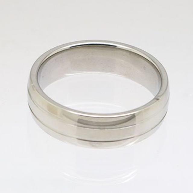 ﾀﾞﾌﾞﾙﾗｲﾝｽﾃﾝﾚｽﾘﾝｸﾞ ｼﾙﾊﾞｰ 23号 新品 メンズのアクセサリー(リング(指輪))の商品写真