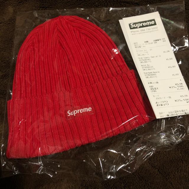 Supreme(シュプリーム)の【新品未使用】19ss supreme overdyed beanie 赤 メンズの帽子(ニット帽/ビーニー)の商品写真