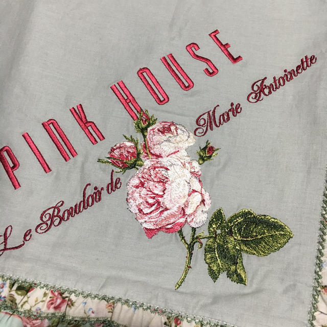 PINK HOUSE(ピンクハウス)のピンクハウス　レネ・ア・ラ・ローズ刺繍　ストール　ハッカ レディースのファッション小物(ストール/パシュミナ)の商品写真