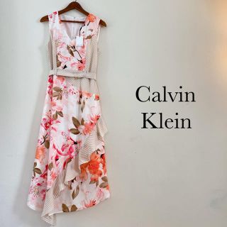 カルバンクライン(Calvin Klein)の新品　花柄　カルバンクライン　ワンピース(ひざ丈ワンピース)